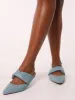 Ladies Twisted Puff Strap Push-In Pump - Blue sold by Edgars 