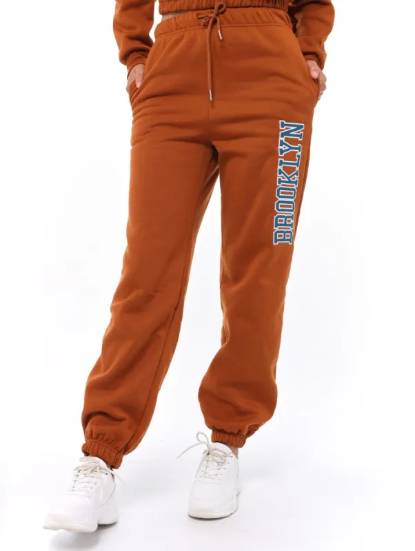 Ladies Side Leg Print Active Jogger - Brown sold by Edgars 