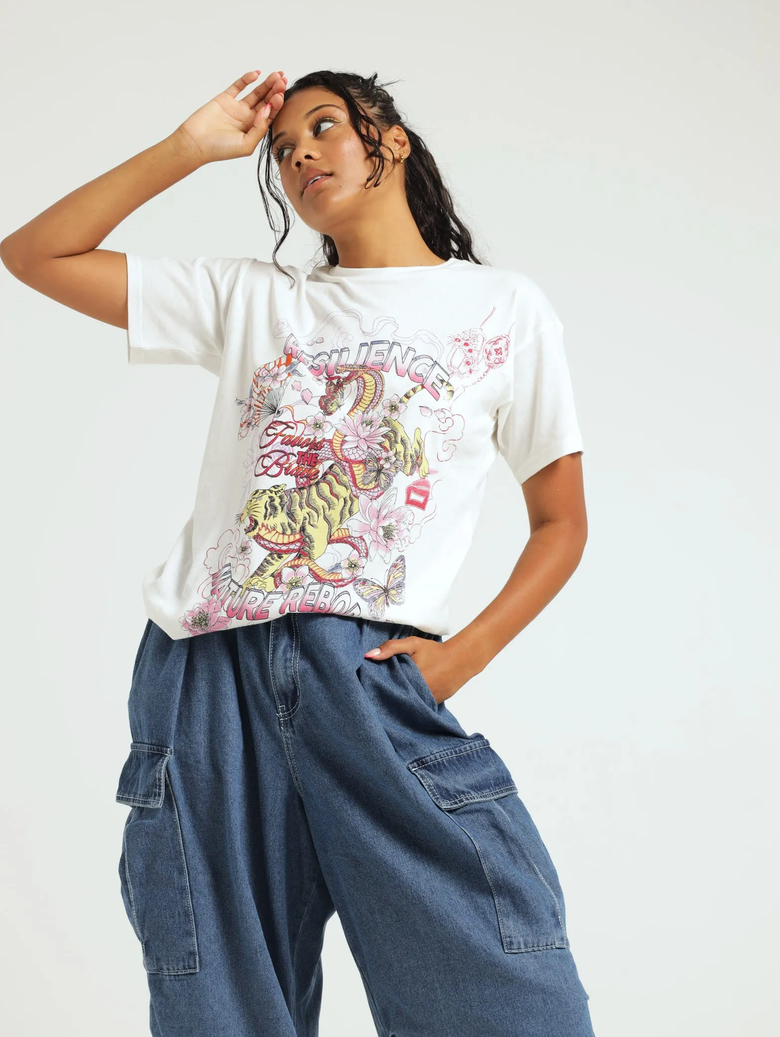 Dragon Oversized Printed Tee - White sold by Edgars product image thumbnail 2