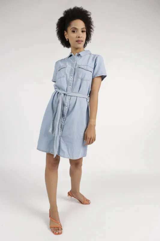 Ladies Light Wash Denim Shirt Dress sold by Edgars 