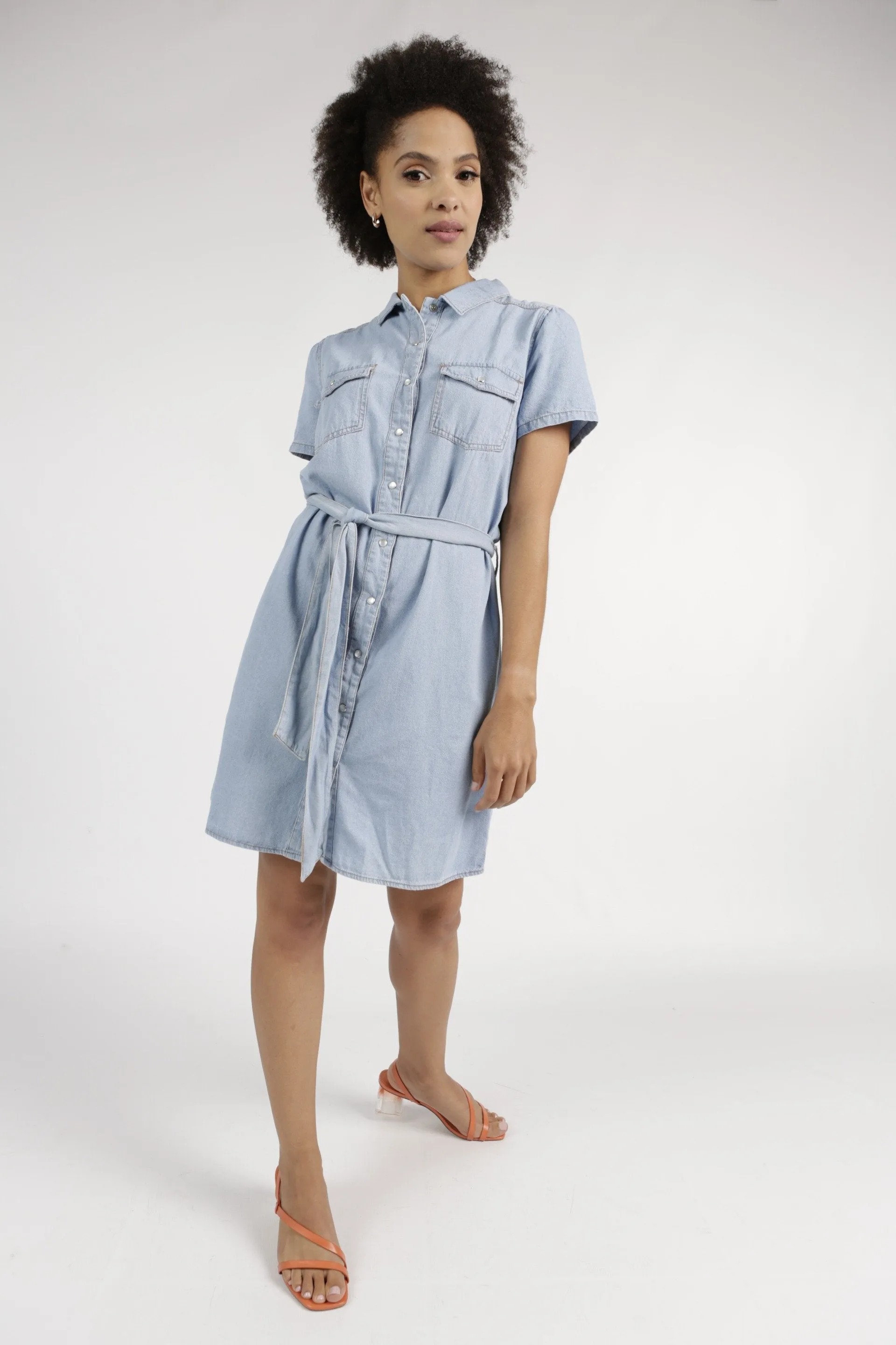 Ladies Light Wash Denim Shirt Dress sold by Edgars
