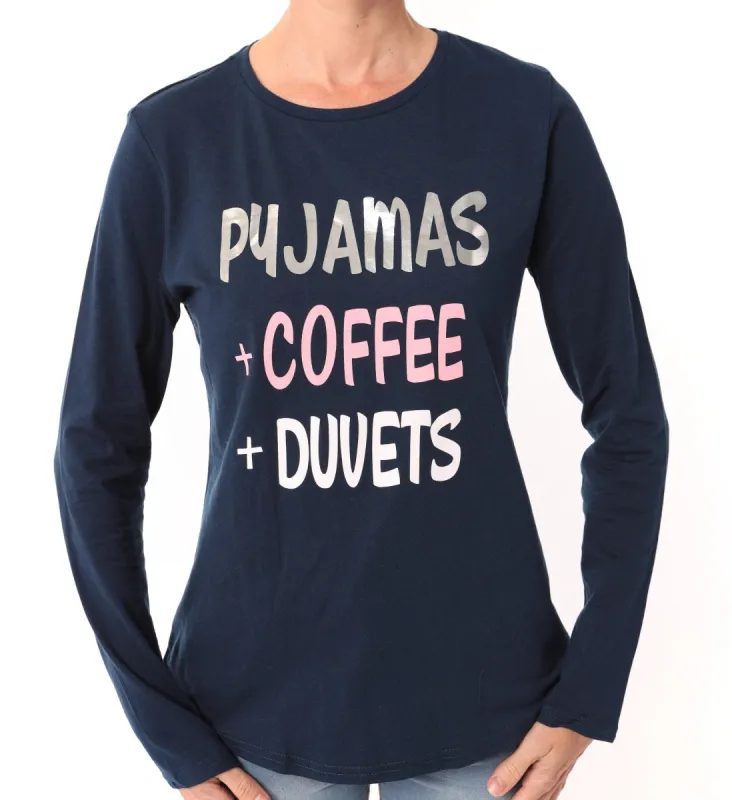 Ladies-Long Sleeve Slogan Sleep Top sold by Edgars 