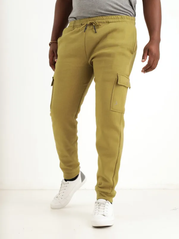 Men's Cargo Pockets Fleece Bottom - Olive sold by Edgars 