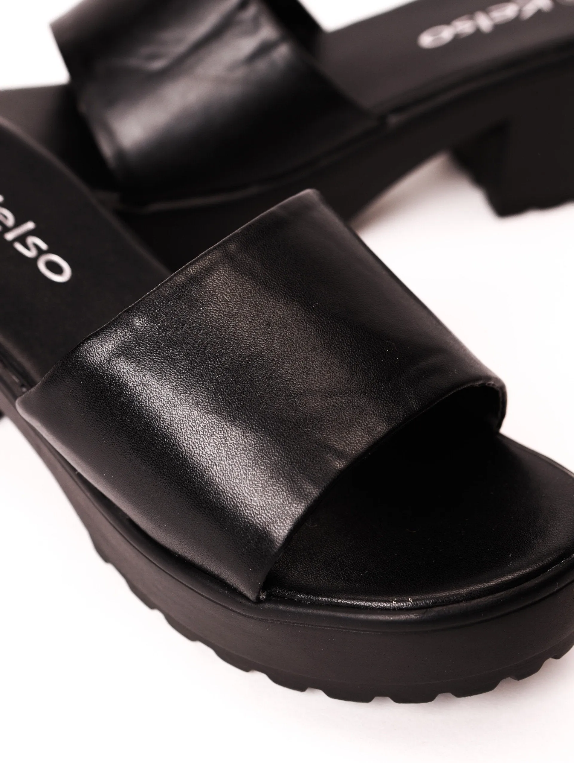 Ladies Platform Push-in Heel Sandal - Black sold by Edgars