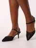 Ladies Mesh Stiletto Court With Ankle Strap - Black sold by Edgars