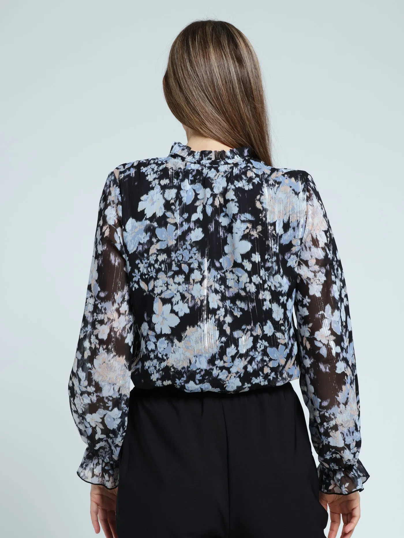 Peasant Tie Up Frill Blouse - Black sold by Edgars product image thumbnail 3