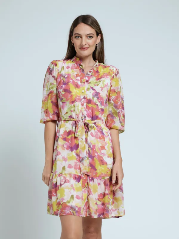 Button Through Tiered Hem Tea Dress sold by Edgars