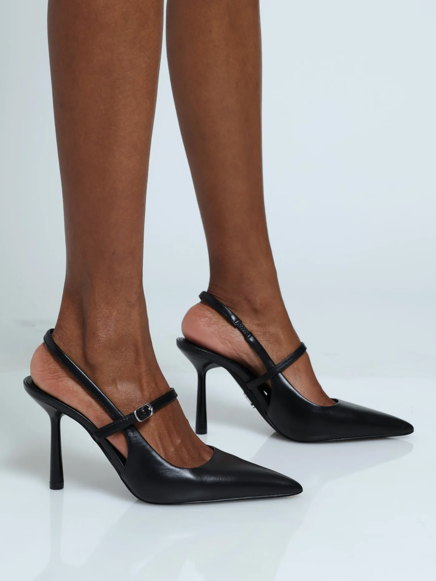 Armour Leather Sling Back Pointed Toe Heel - Black sold by Edgars product image thumbnail 2