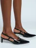 Baila Pointed Toe Slingback Kitten Heel - Black sold by Edgars 