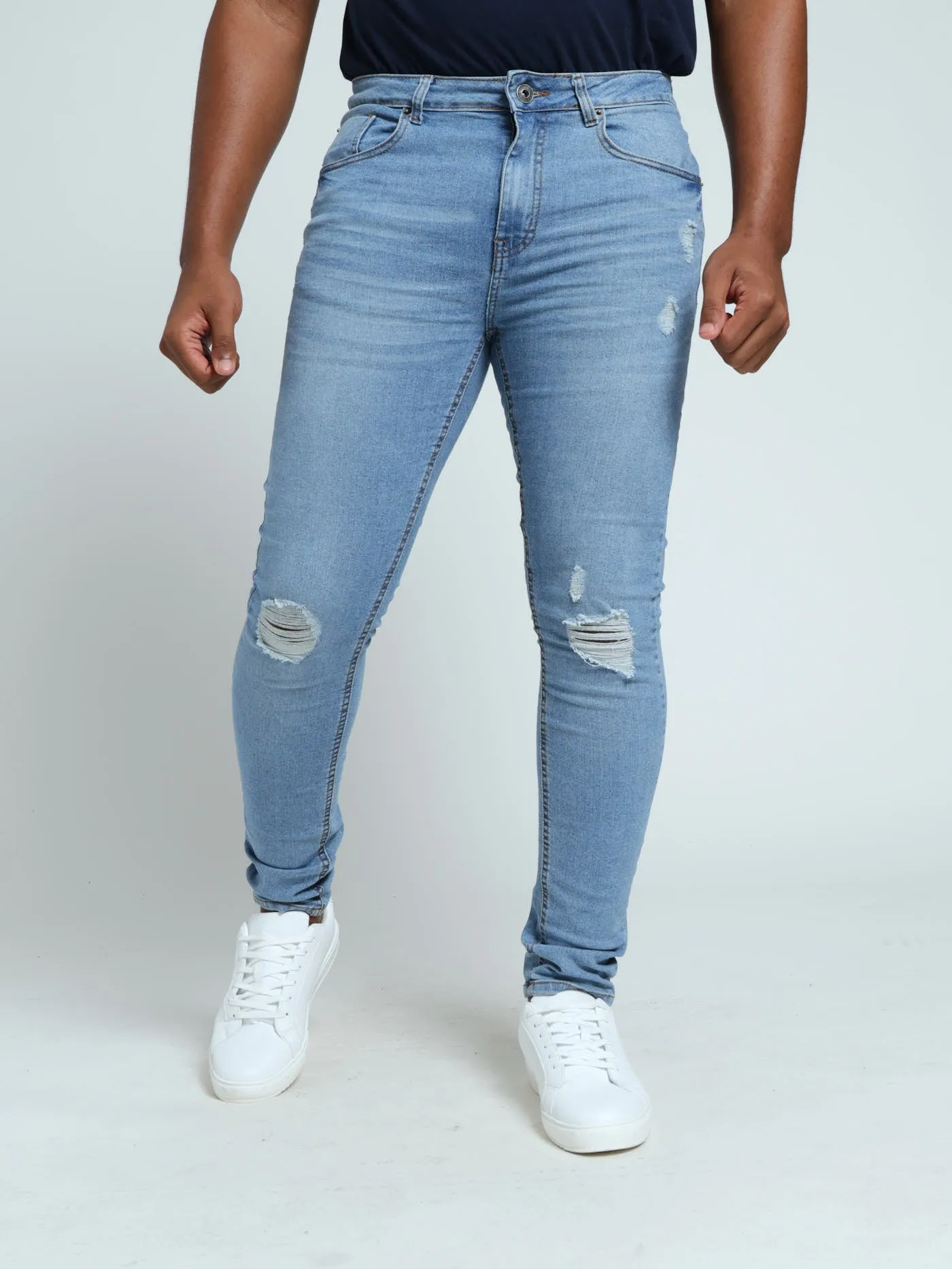 Ripped Super Skinny Jean - Light Wash sold by Edgars