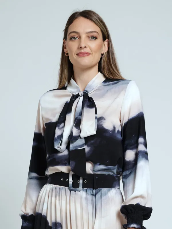 Kitty Bow Marble Blouse sold by Edgars 