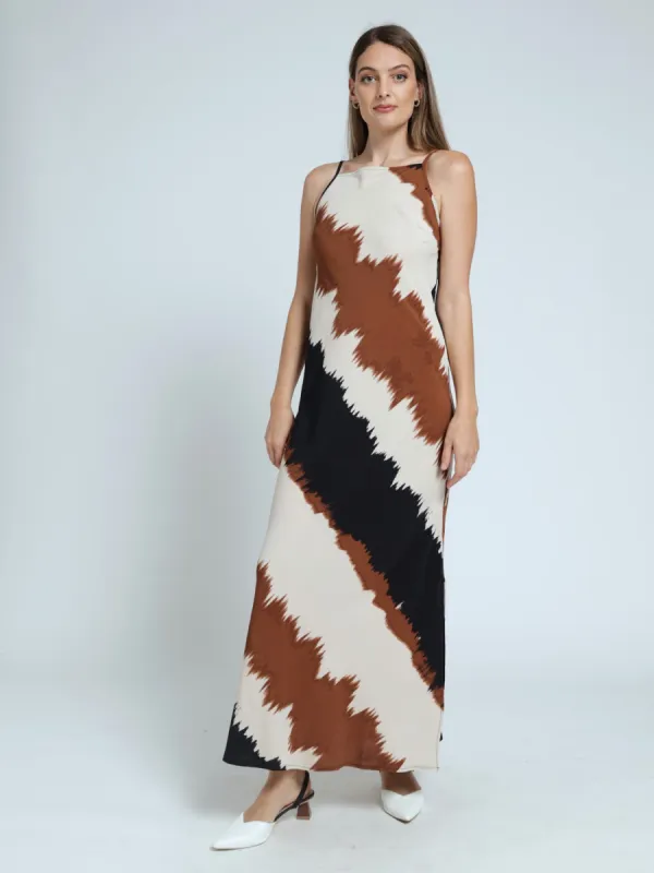 Sealess Strappy Maxi Slip Dress - Brown sold by Edgars