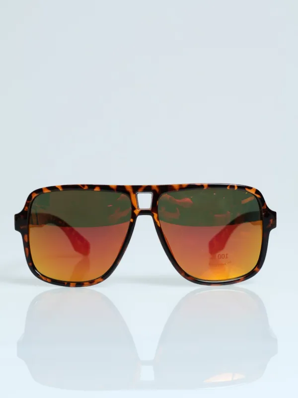 Flash Mirror Square Aviator Sunglasses made by Edgars