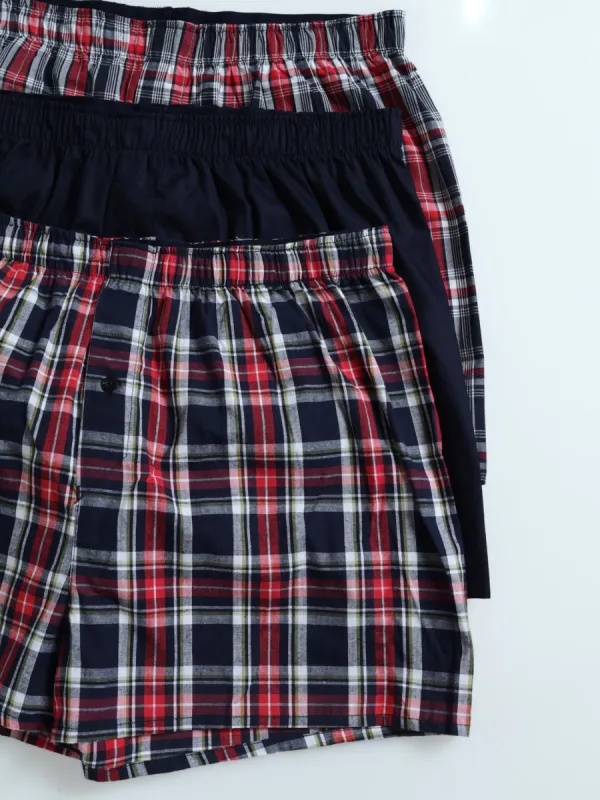 3 Pack Value Boxers - Navy/Red sold by Edgars