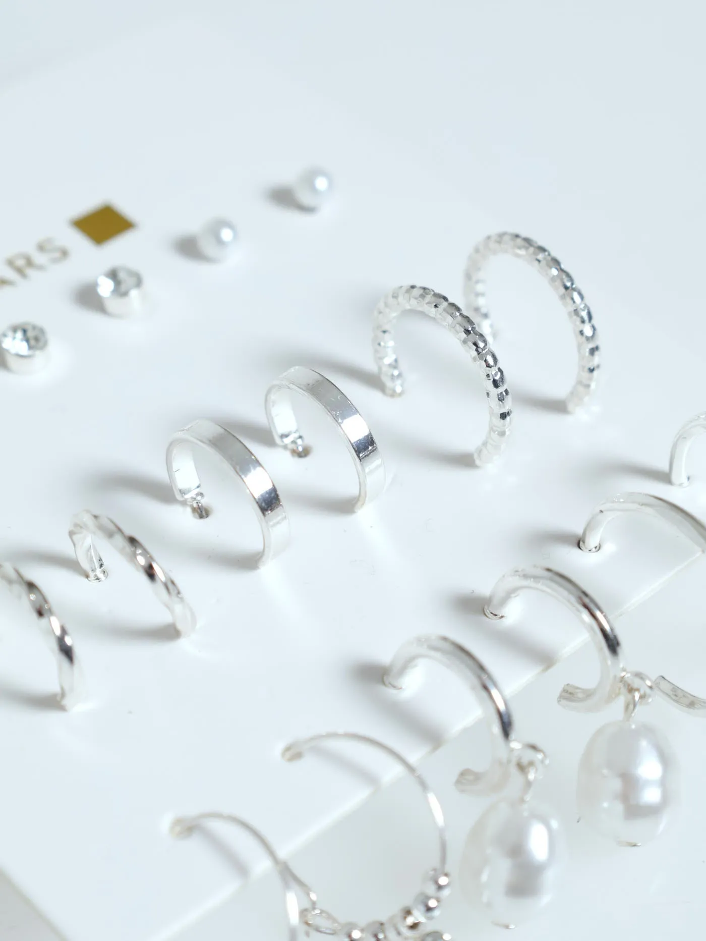 9 Pack Small Hoops & Studs Earrings - Silver sold by Edgars product image thumbnail 2