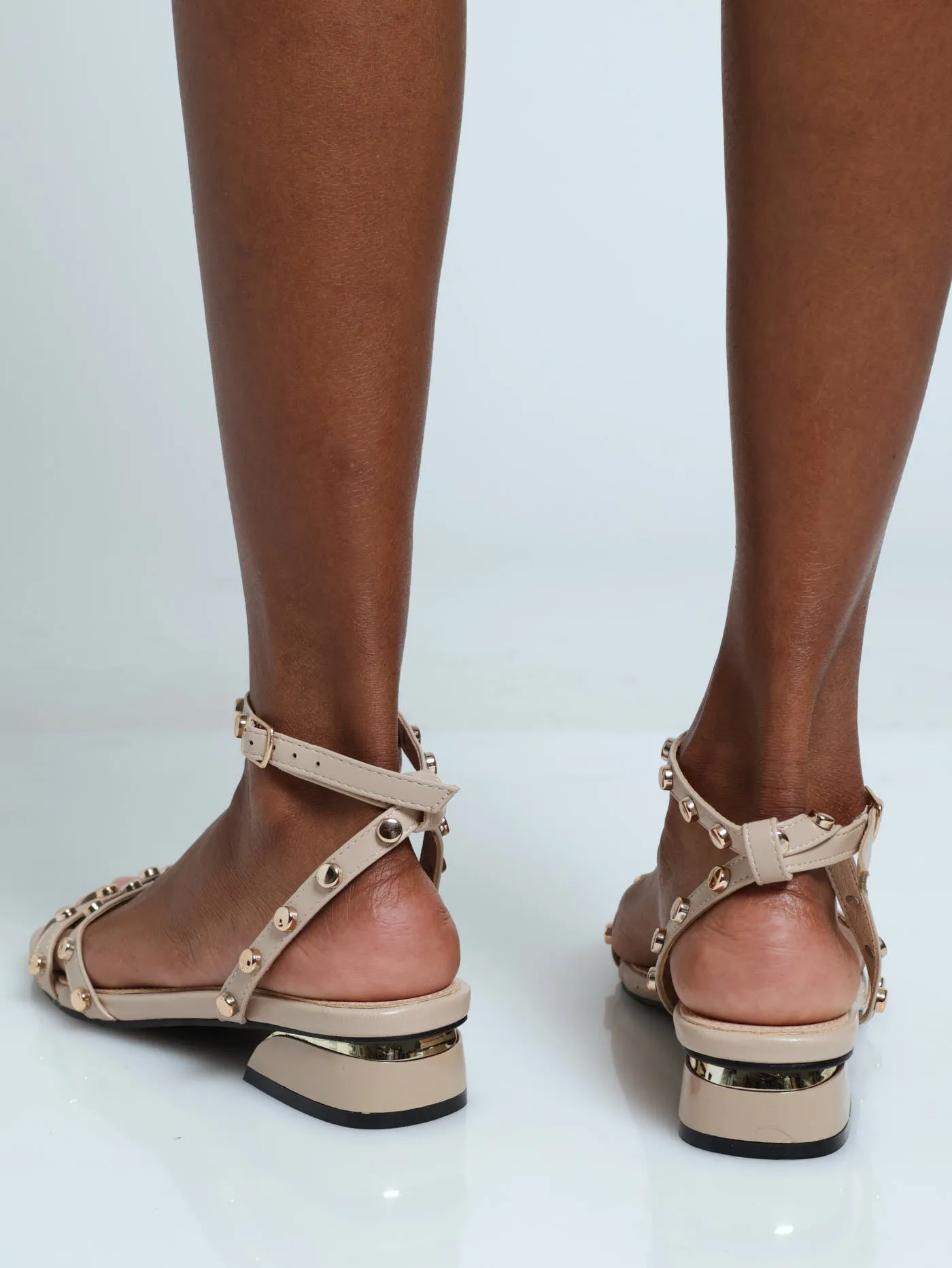 Studded Ankle Strap Low Block Heel Mule Sandal sold by Edgars product image thumbnail 3