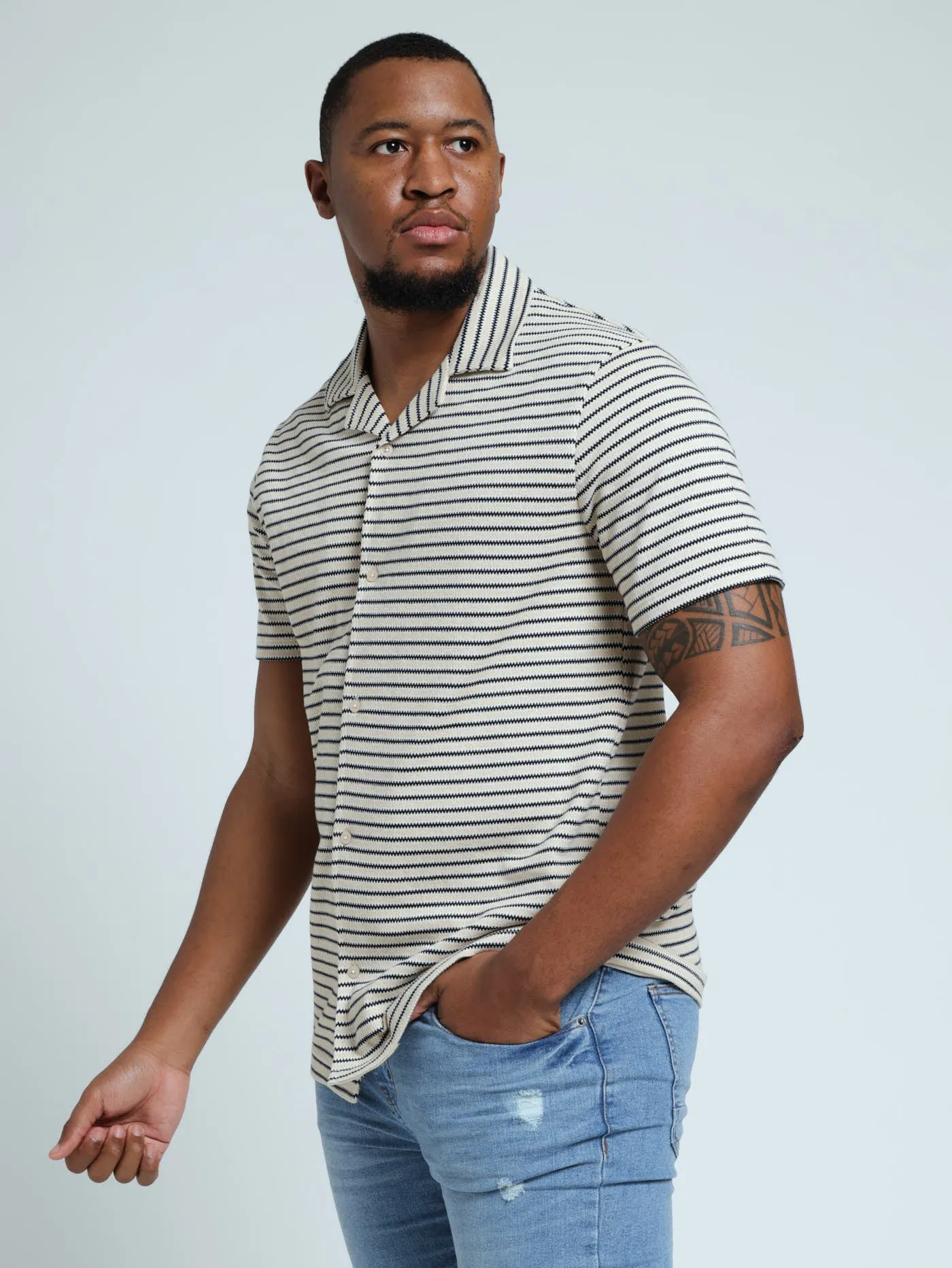 Stripe Crochet Shirt - Off White sold by Edgars product image thumbnail 2