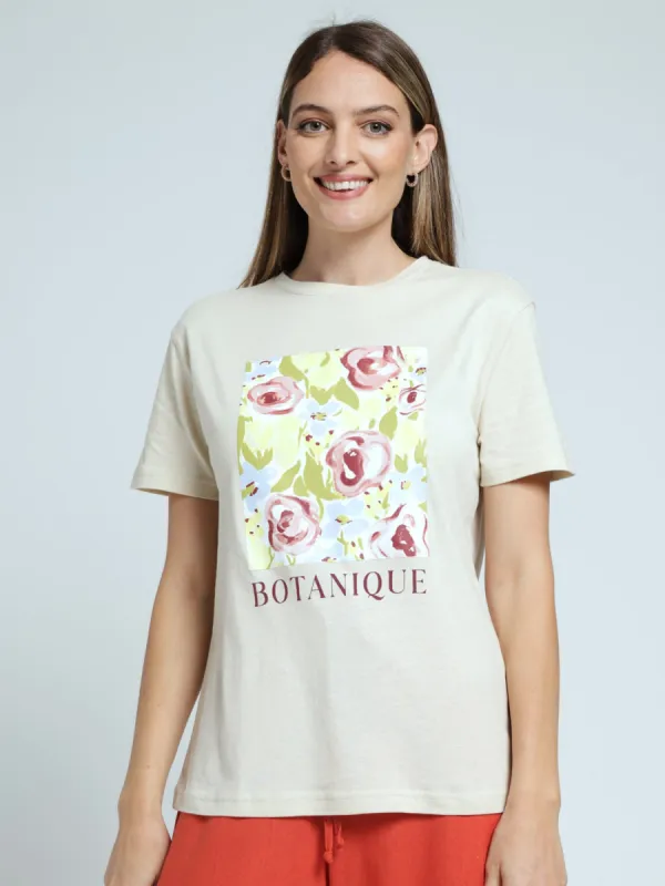 Floral Botanique Tee - Sand sold by Edgars