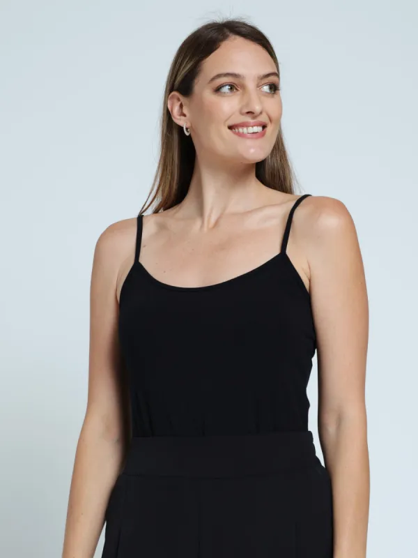 Seamless Cotton Lycra Cami - Black sold by Edgars