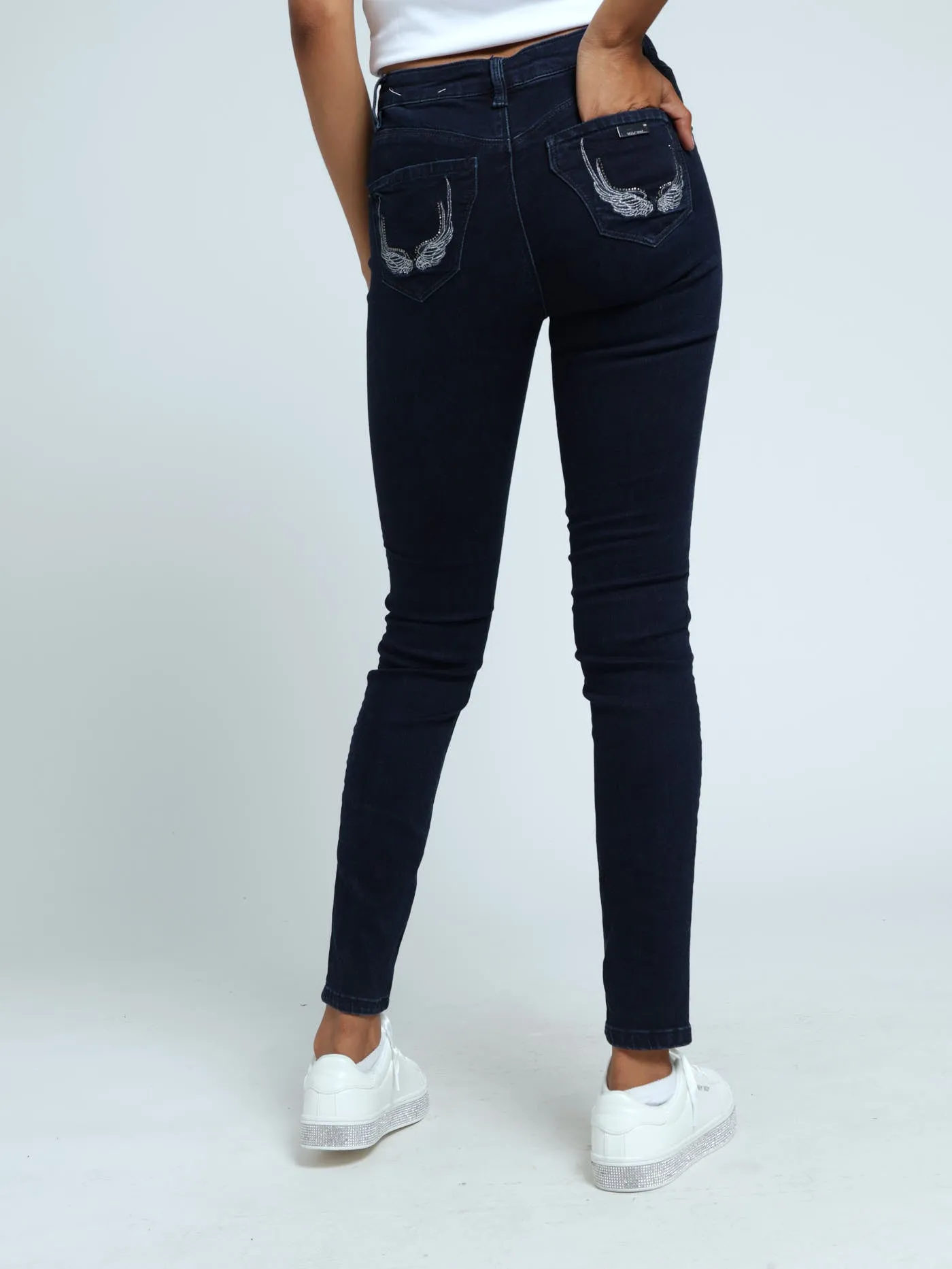 Mid Waist Skinny With A Curved Hem Jeans - Blue/Black sold by Edgars product image thumbnail 3