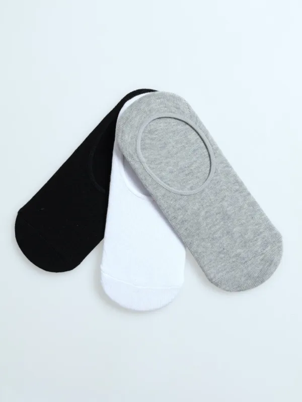 3 Pack Secret Sock - Black/White/Grey sold by Edgars