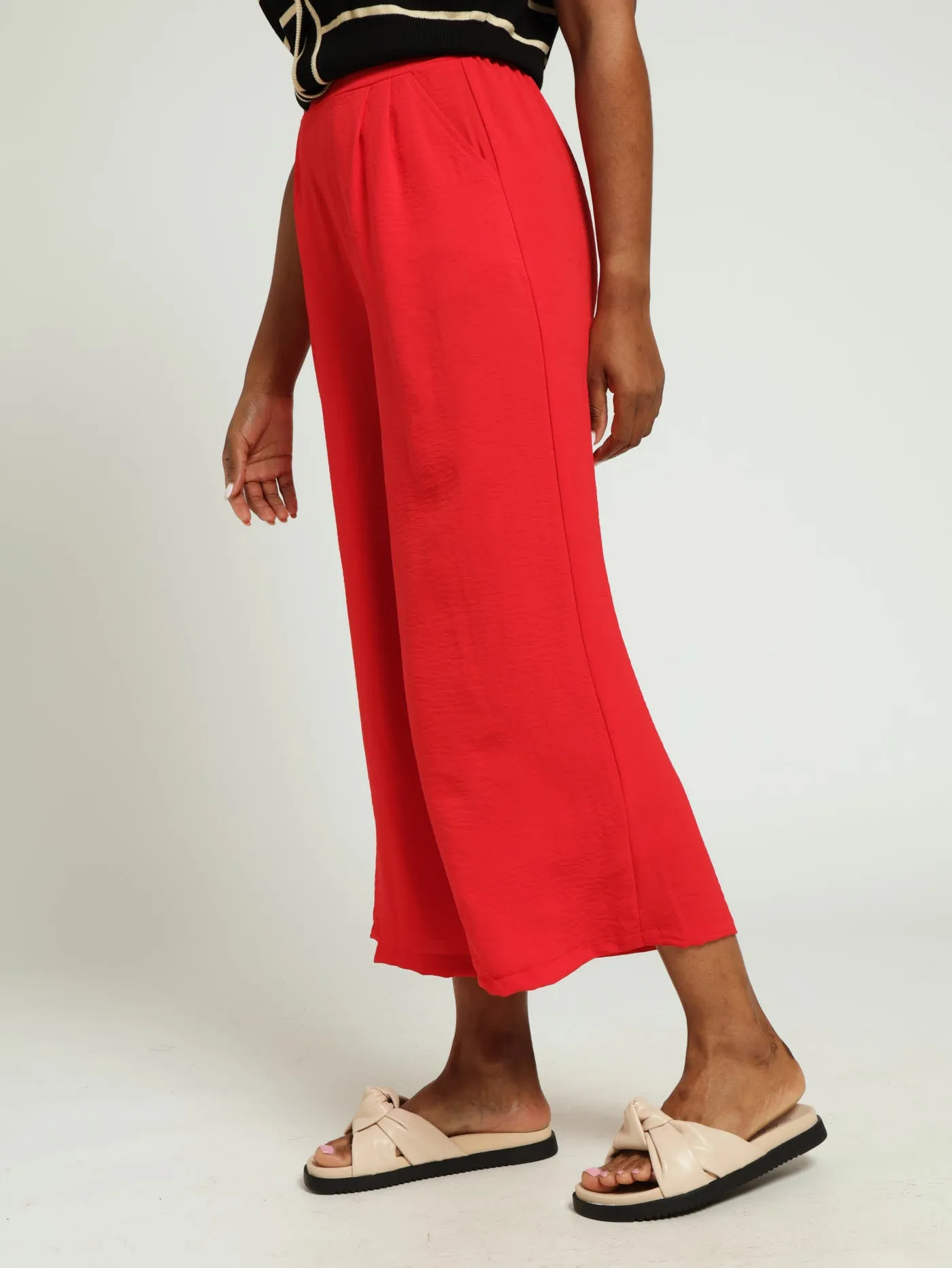 Pull On Pleat Front Wideleg Capri Pants - Red sold by Edgars product image thumbnail 2