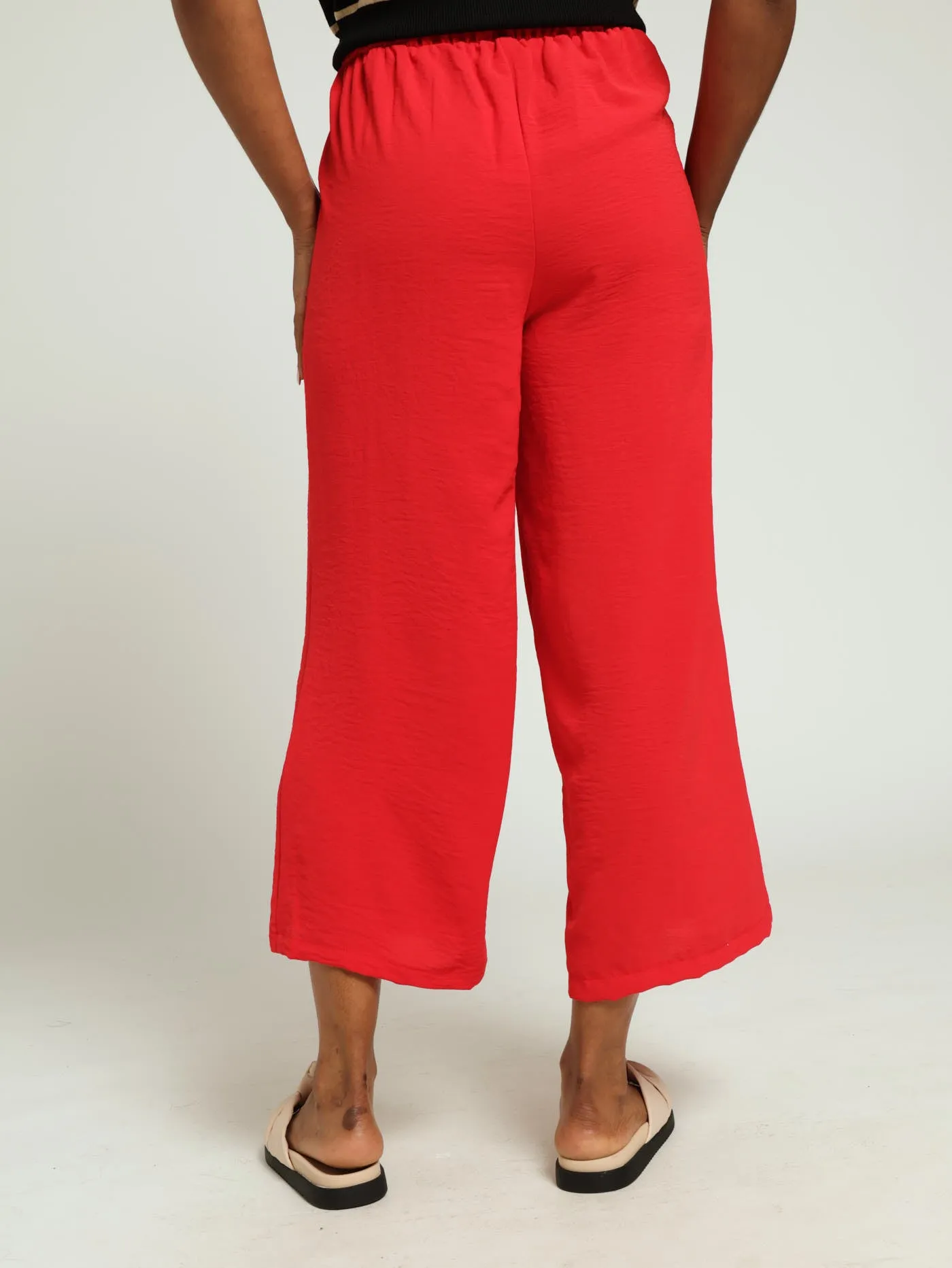Pull On Pleat Front Wideleg Capri Pants - Red sold by Edgars product image thumbnail 3