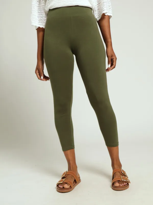 Wide Waistband Crop Legging - Fatigue sold by Edgars