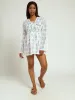 Long Sleeve Lace Mini Dress Cover Up - White sold by Edgars