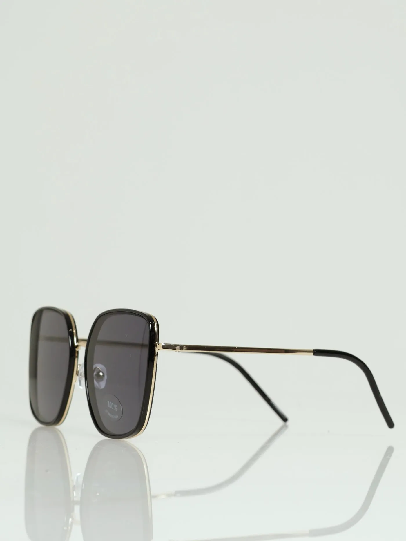 Large Square Gold Temple Smoke Lense Sunglasses - Black sold by Edgars product image thumbnail 2
