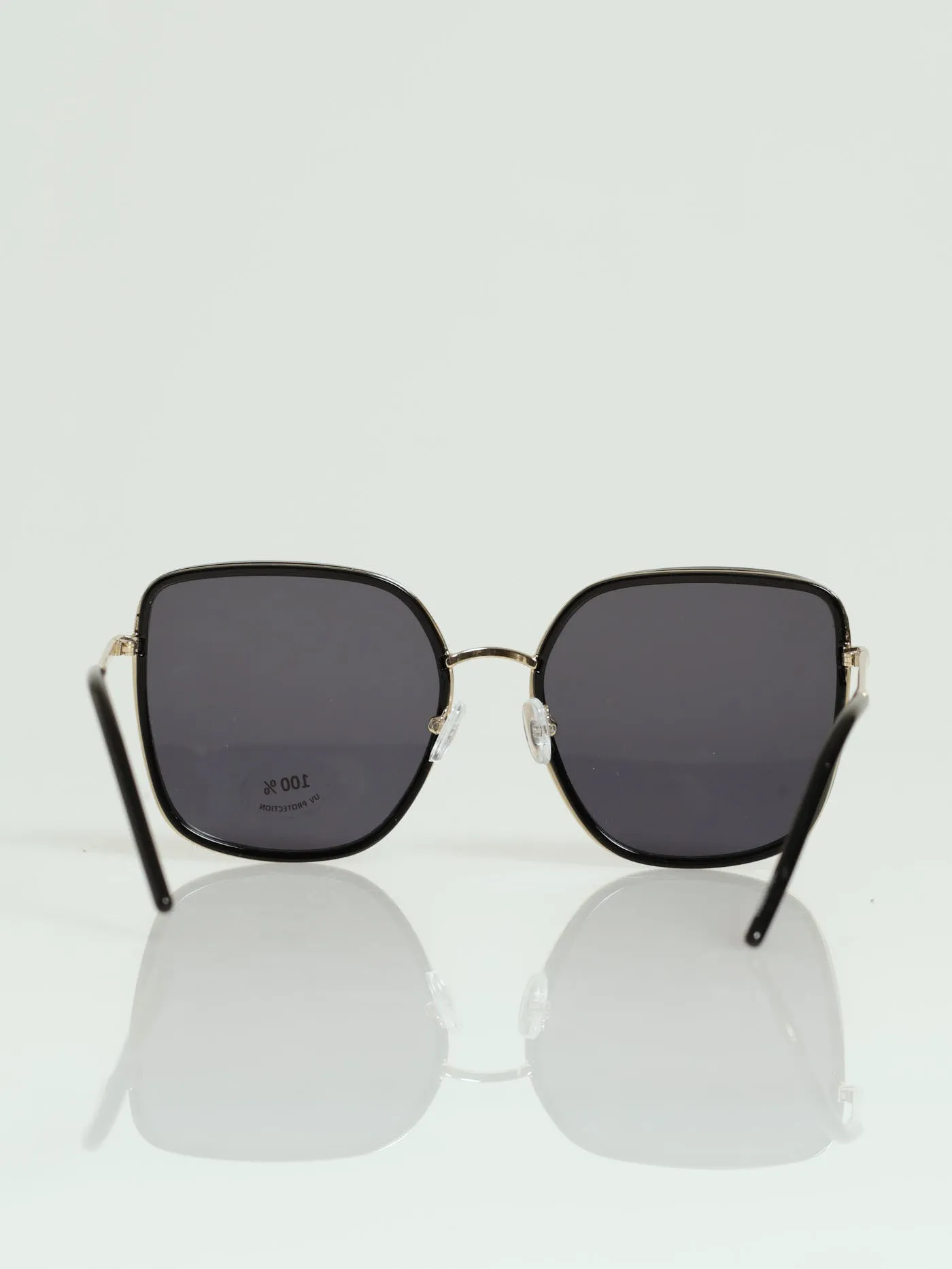 Large Square Gold Temple Smoke Lense Sunglasses - Black sold by Edgars product image thumbnail 3
