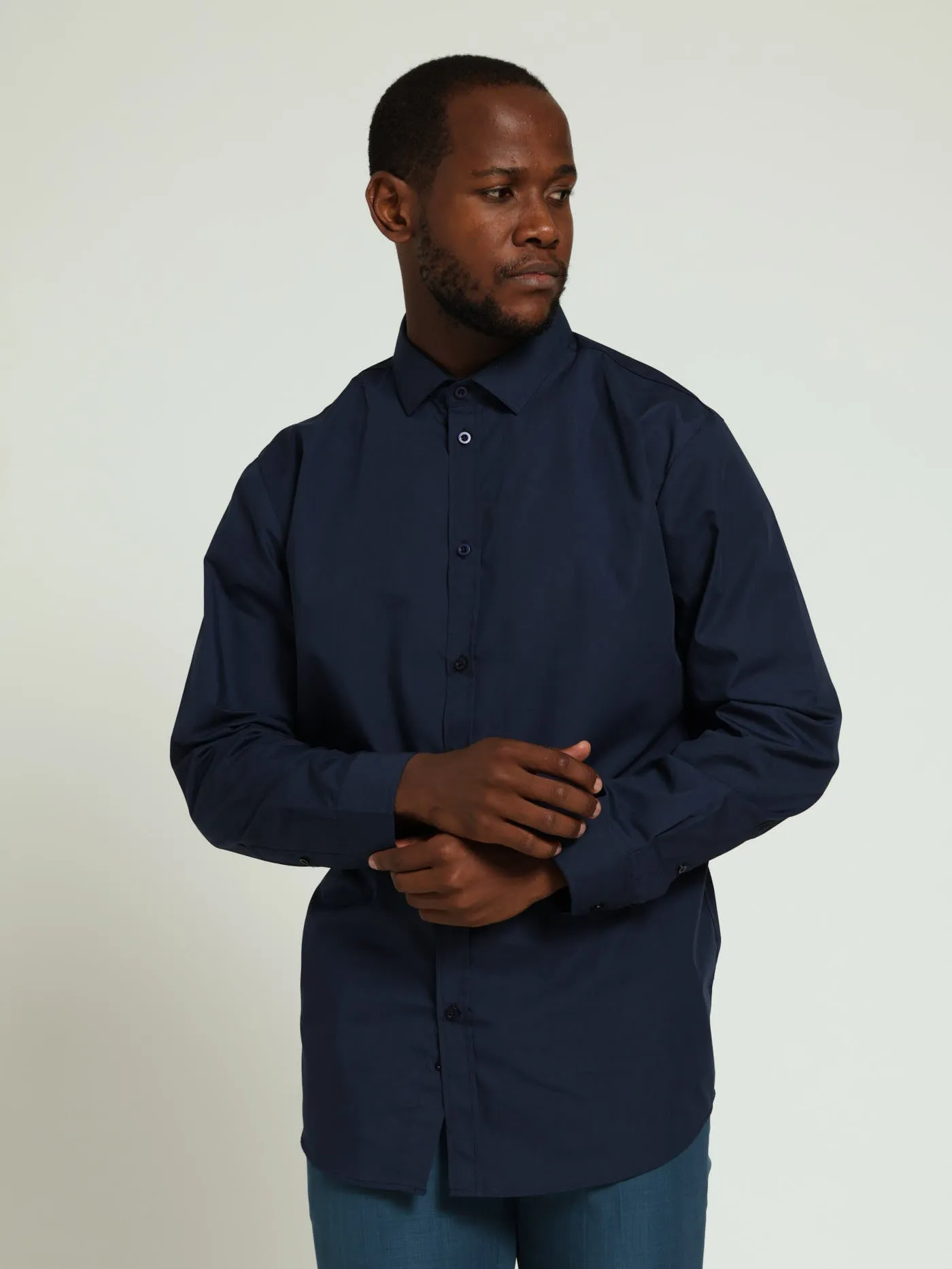 Easy Care Long Sleeve Shirts - Navy sold by Edgars