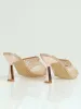 Wide Vamp Studded Mesh Pointy Mule Heel - Rose Gold sold by Edgars