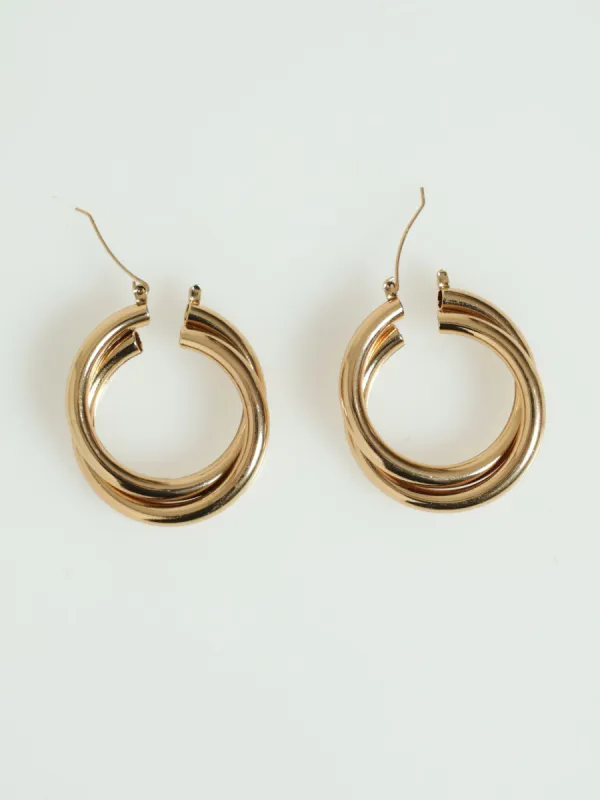 Double Tube Hoop Earring - Gold made by Edgars