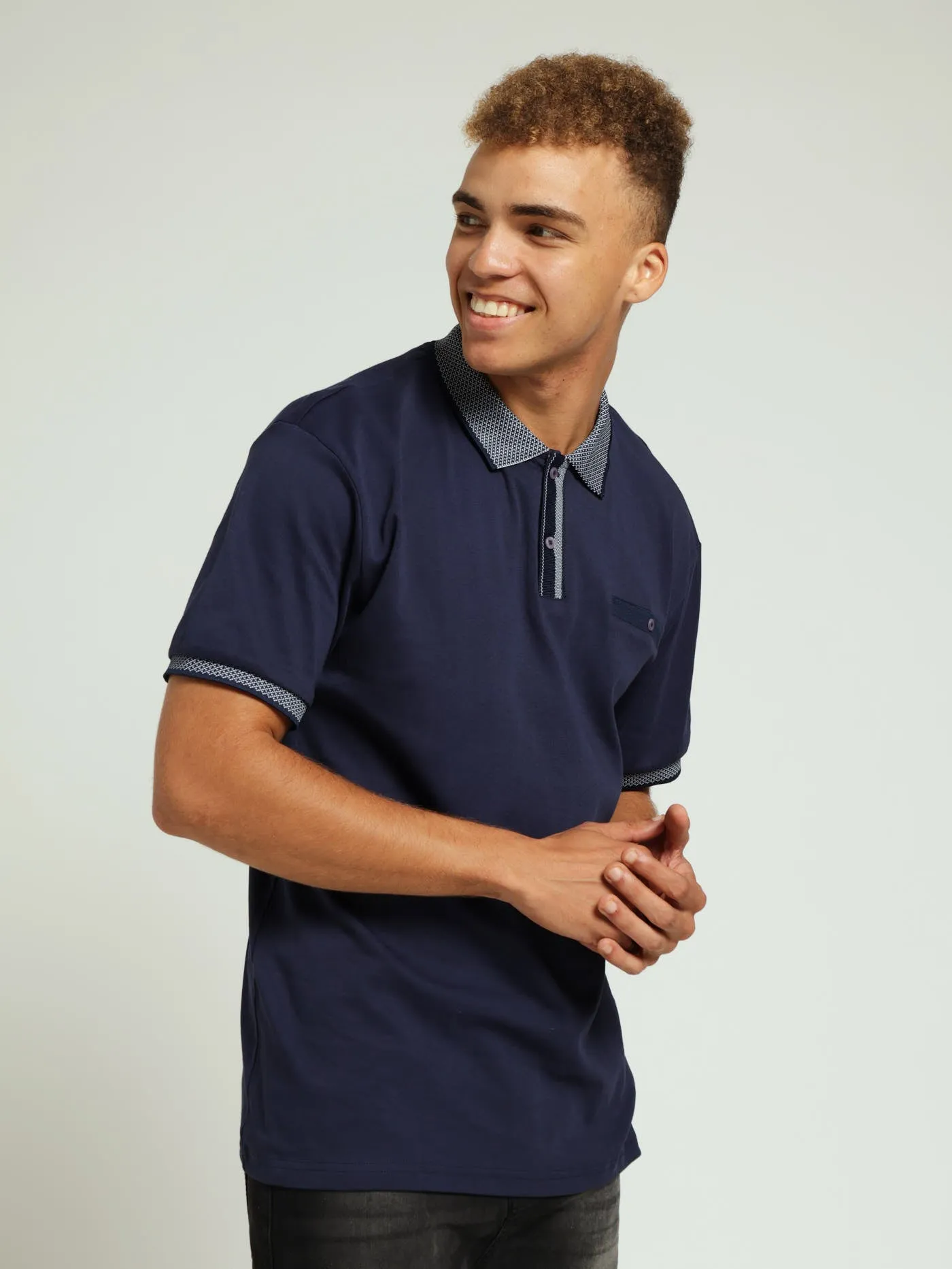 Contrast Collar Golfer - Navy sold by Edgars product image thumbnail 4