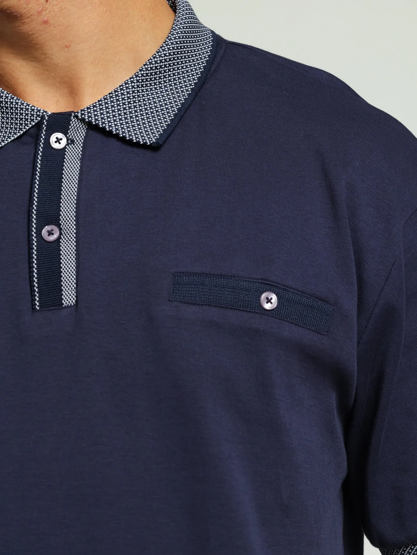 Contrast Collar Golfer - Navy sold by Edgars product image thumbnail 2