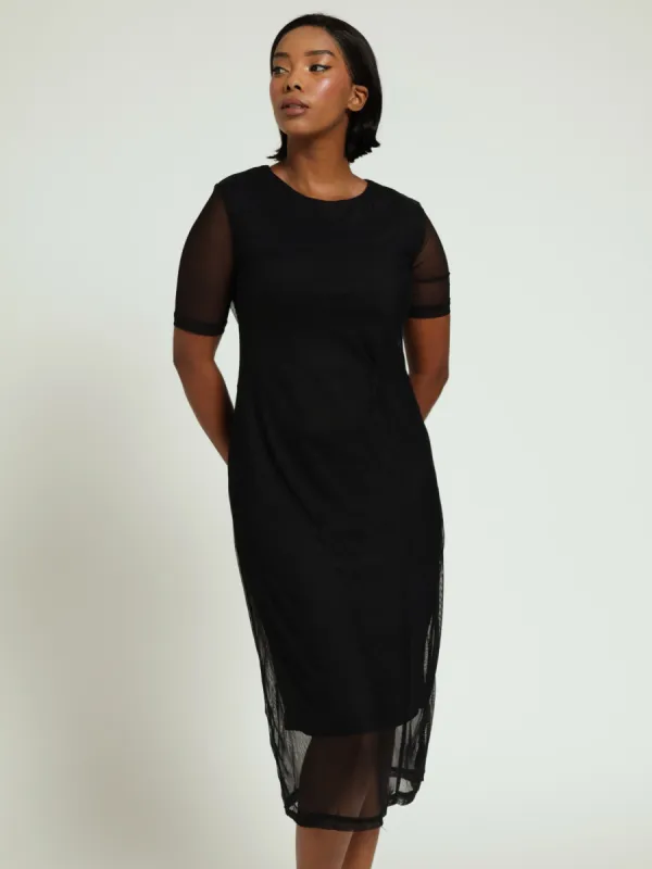 Mesh Knot Dress - Black sold by Edgars
