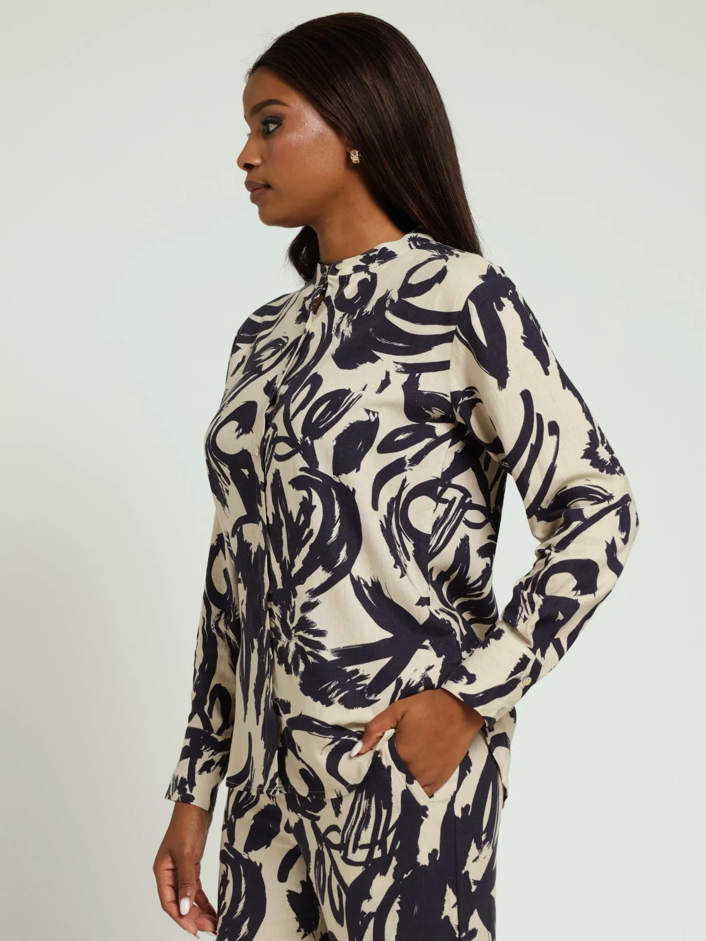 Long Sleeve Mandarin Collar Shirt sold by Edgars product image thumbnail 3