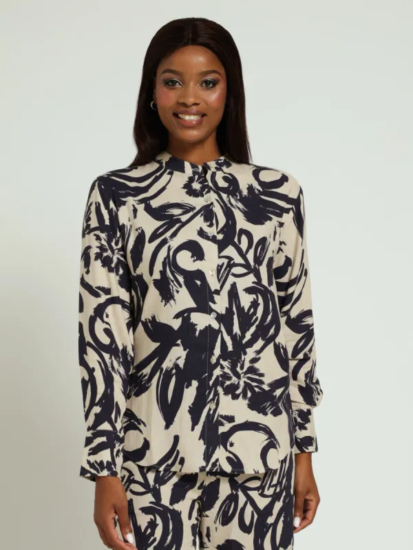 Long Sleeve Mandarin Collar Shirt sold by Edgars