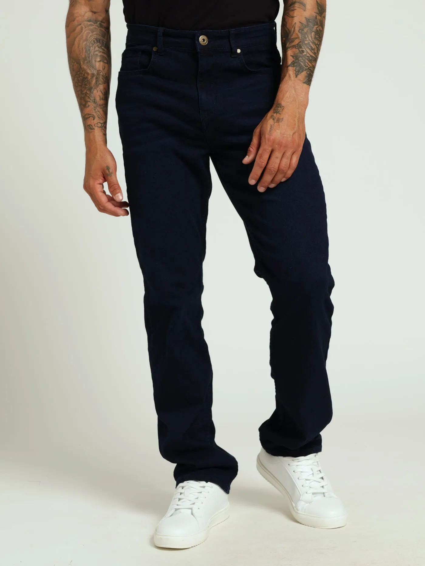 Straight Fit Jeans - Blue/Black sold by Edgars