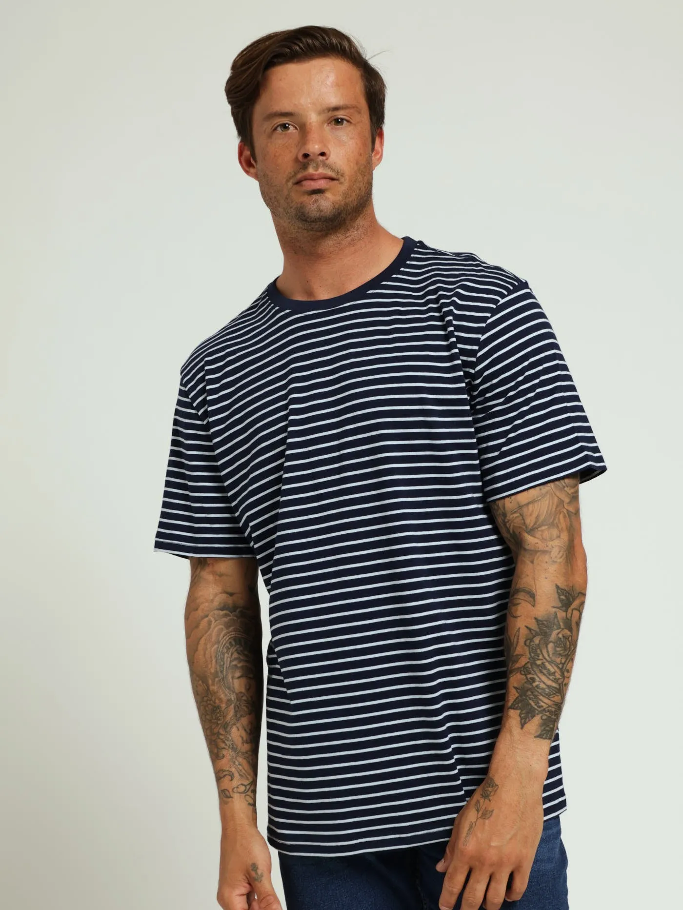 Stripe Tee - Navy sold by Edgars