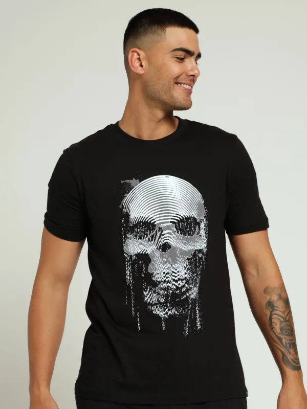 Iced Skull Print Tee - Black made by Edgars