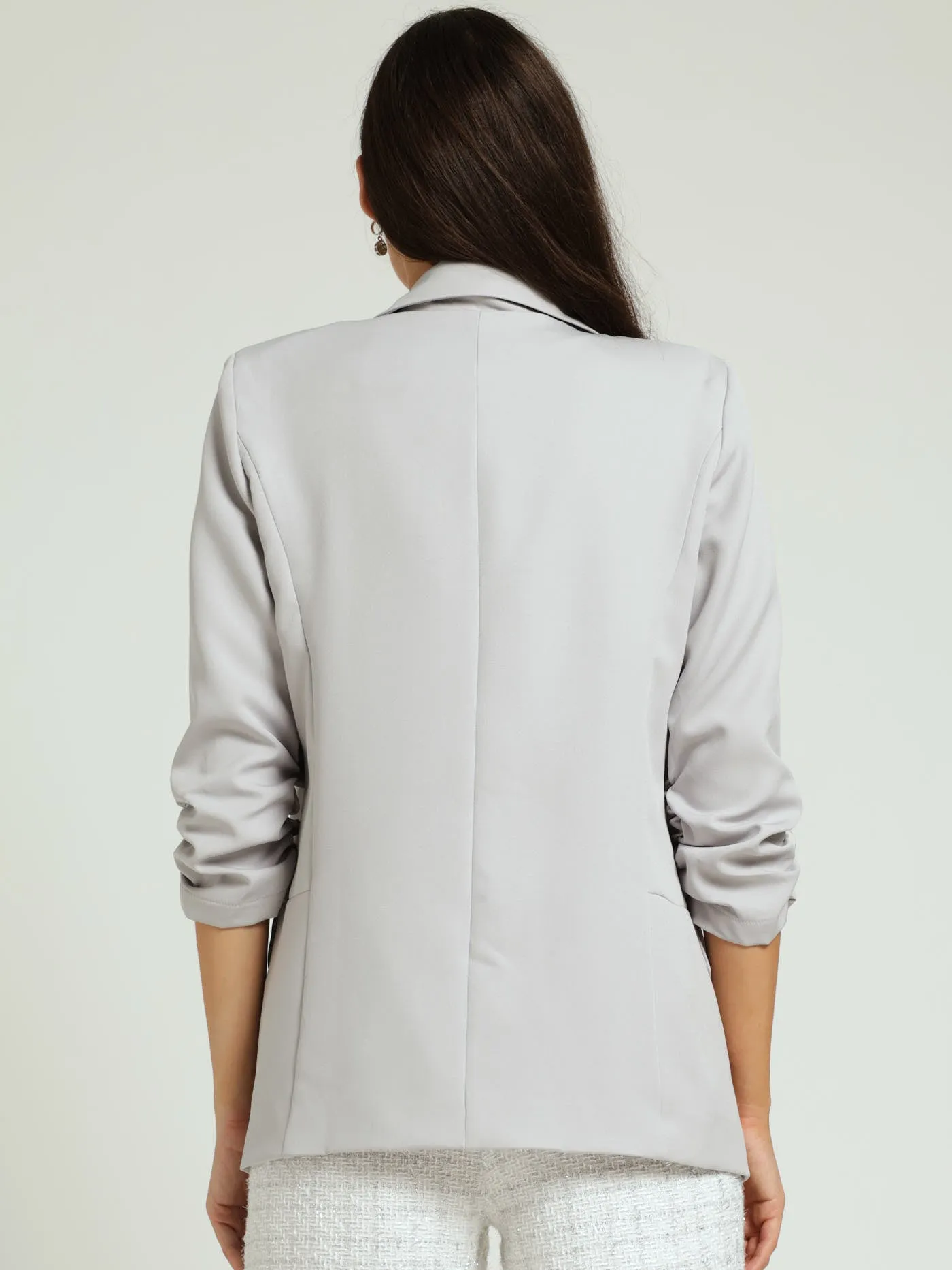 Ruched Sleeve Pocket Flap Blazer - Grey sold by Edgars product image thumbnail 3