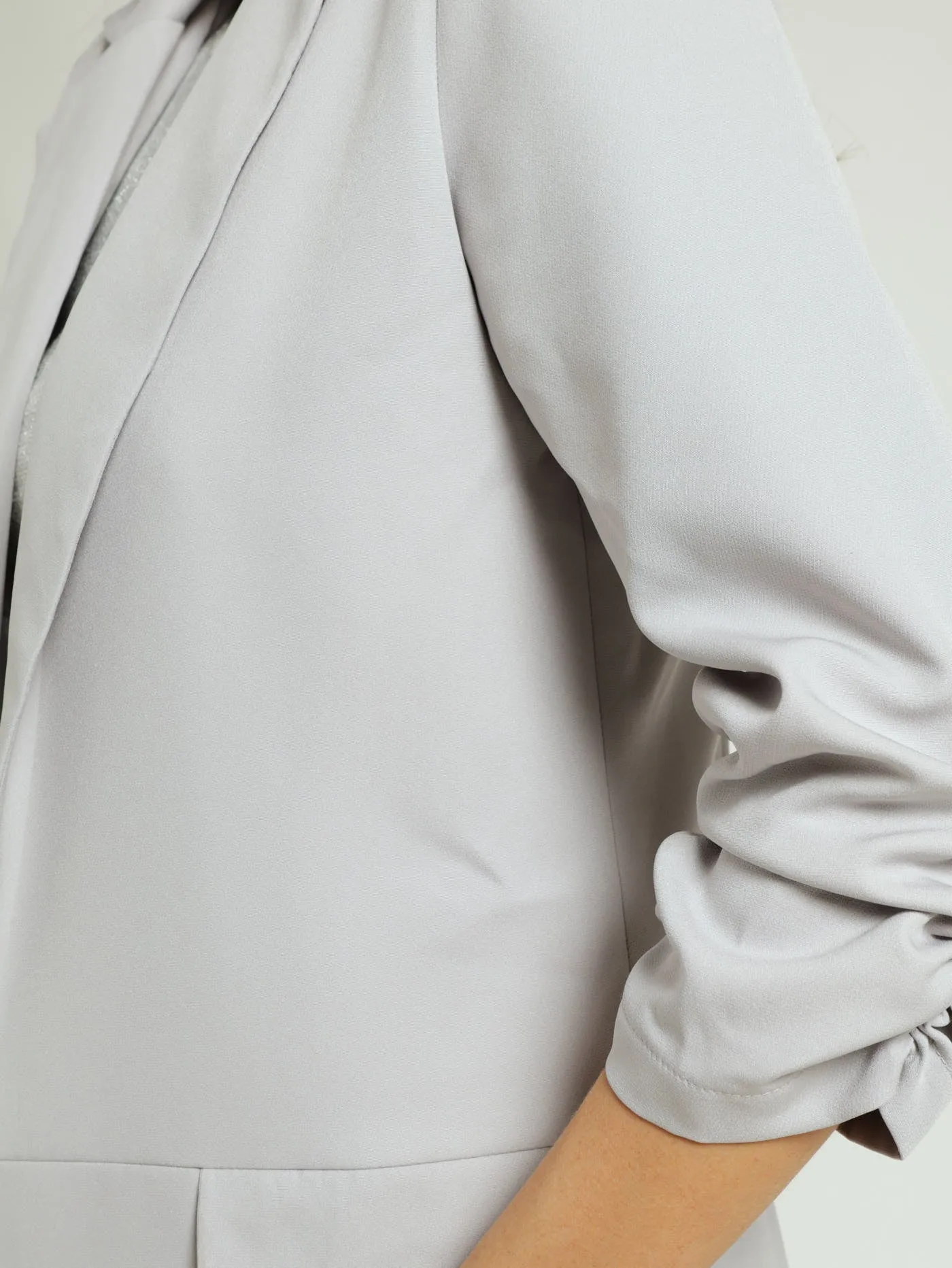 Ruched Sleeve Pocket Flap Blazer - Grey sold by Edgars product image thumbnail 4