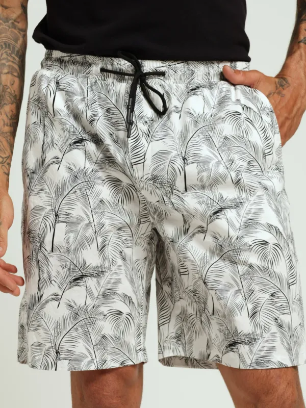 Floral Pull-On Short - White/Black sold by Edgars