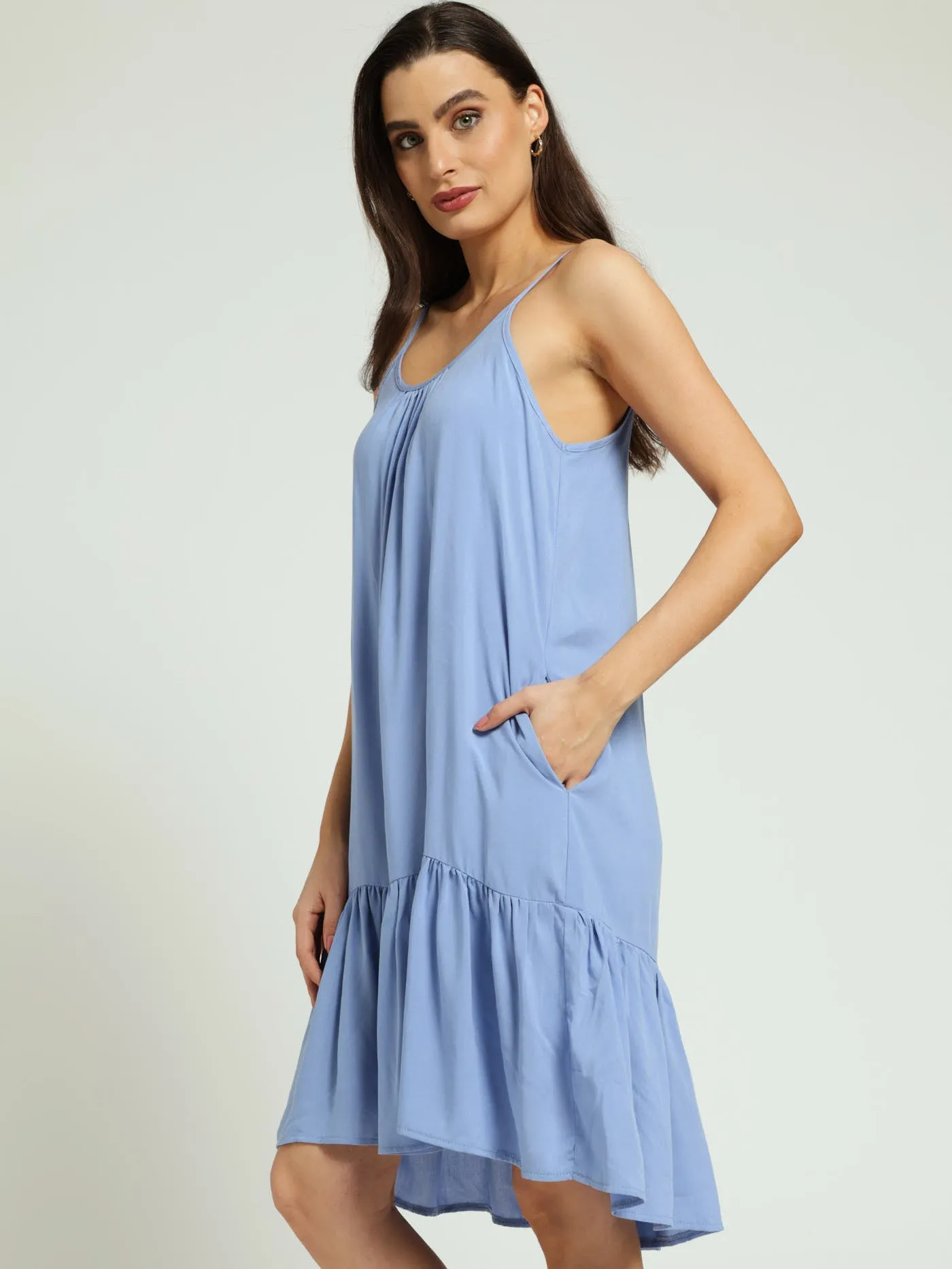 Sleeveless Strappy Peplum Hem Mini Dress - Periwinkle sold by Edgars product image thumbnail 2