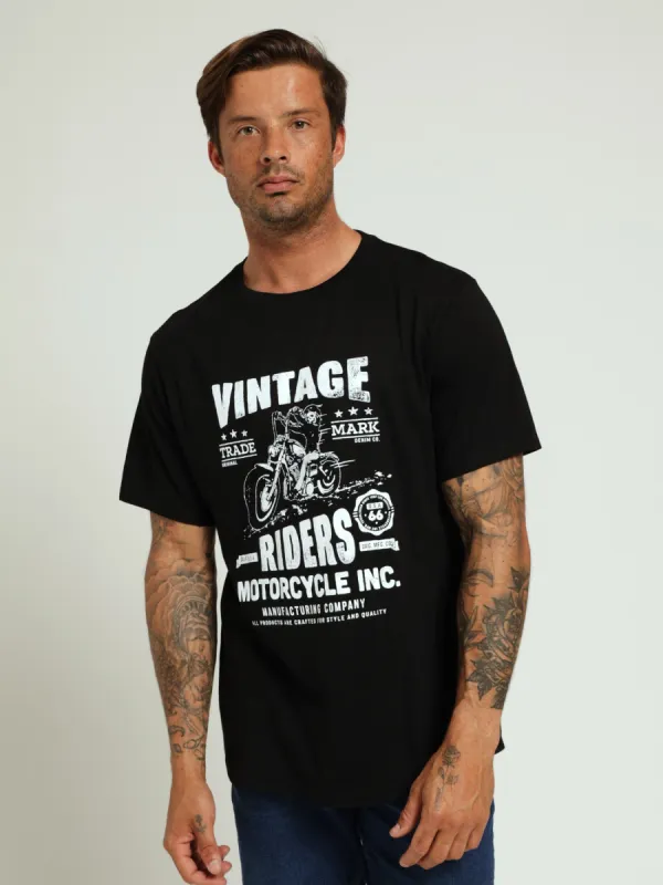 Vintage Riders Tee - Black sold by Edgars