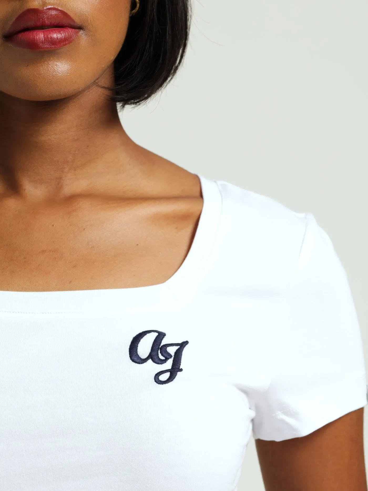 Embroidery Square Neckline Tee - White sold by Edgars product image thumbnail 4
