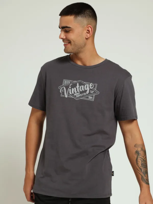 Basic Print Tee - Charcoal sold by Edgars