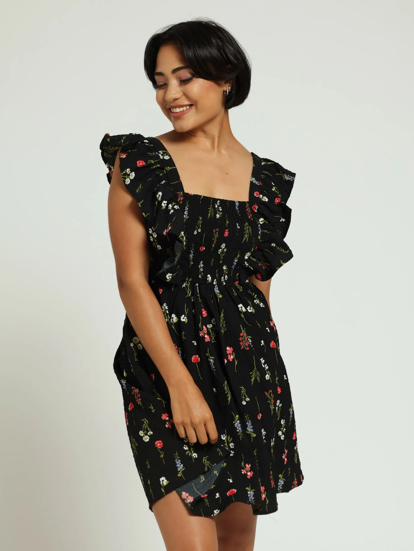 Smock Mini Dress - Black sold by Edgars